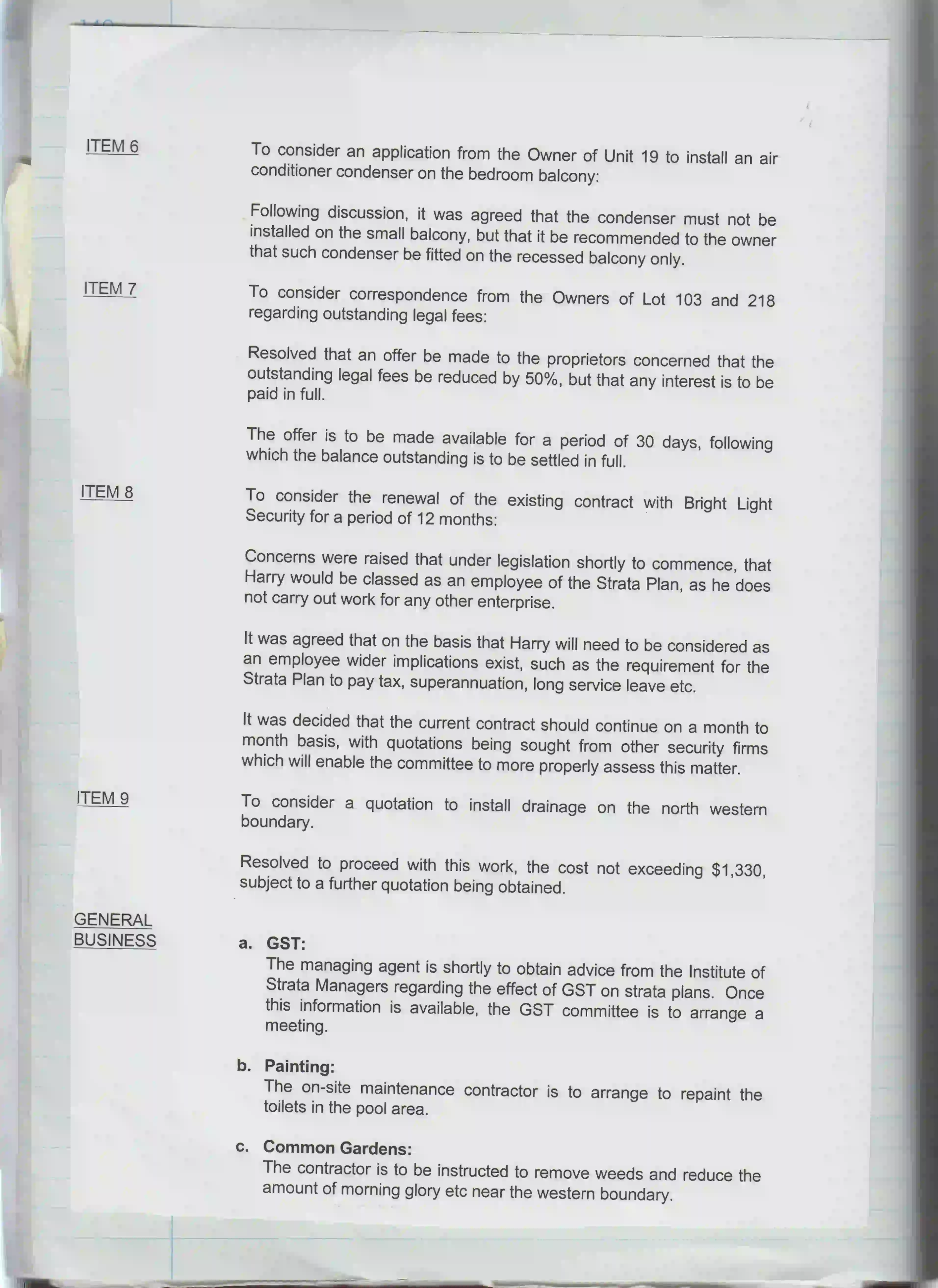 SP52948-BCS-Strata-Management-waived-outstanding-levies-without-owners-corporation-approval-Minutes-EC-meeting-22Mar2000-legal-fees-Lot-103-and-218.webp