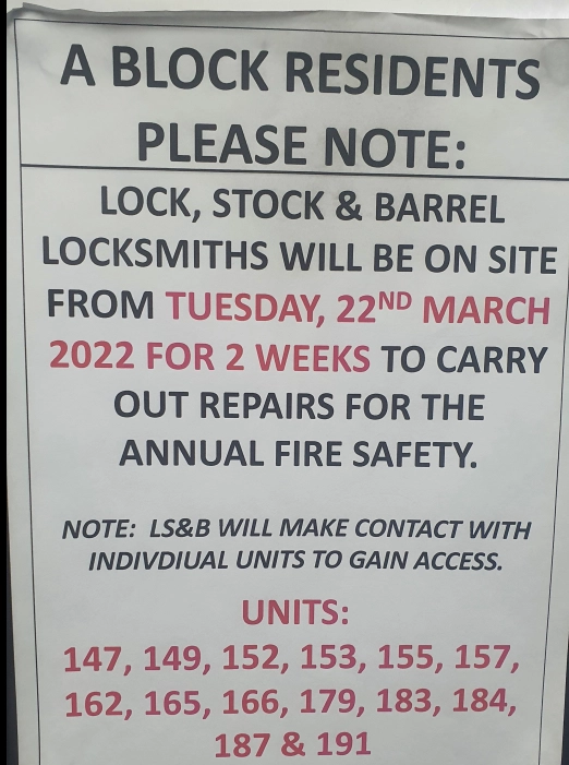 SP52948-Block-A-notice-for-fire-safety-repairs-inside-units-starting-on-22Mar2022-and-still-unresolved-three-weeks-later-13Apr2022.webp