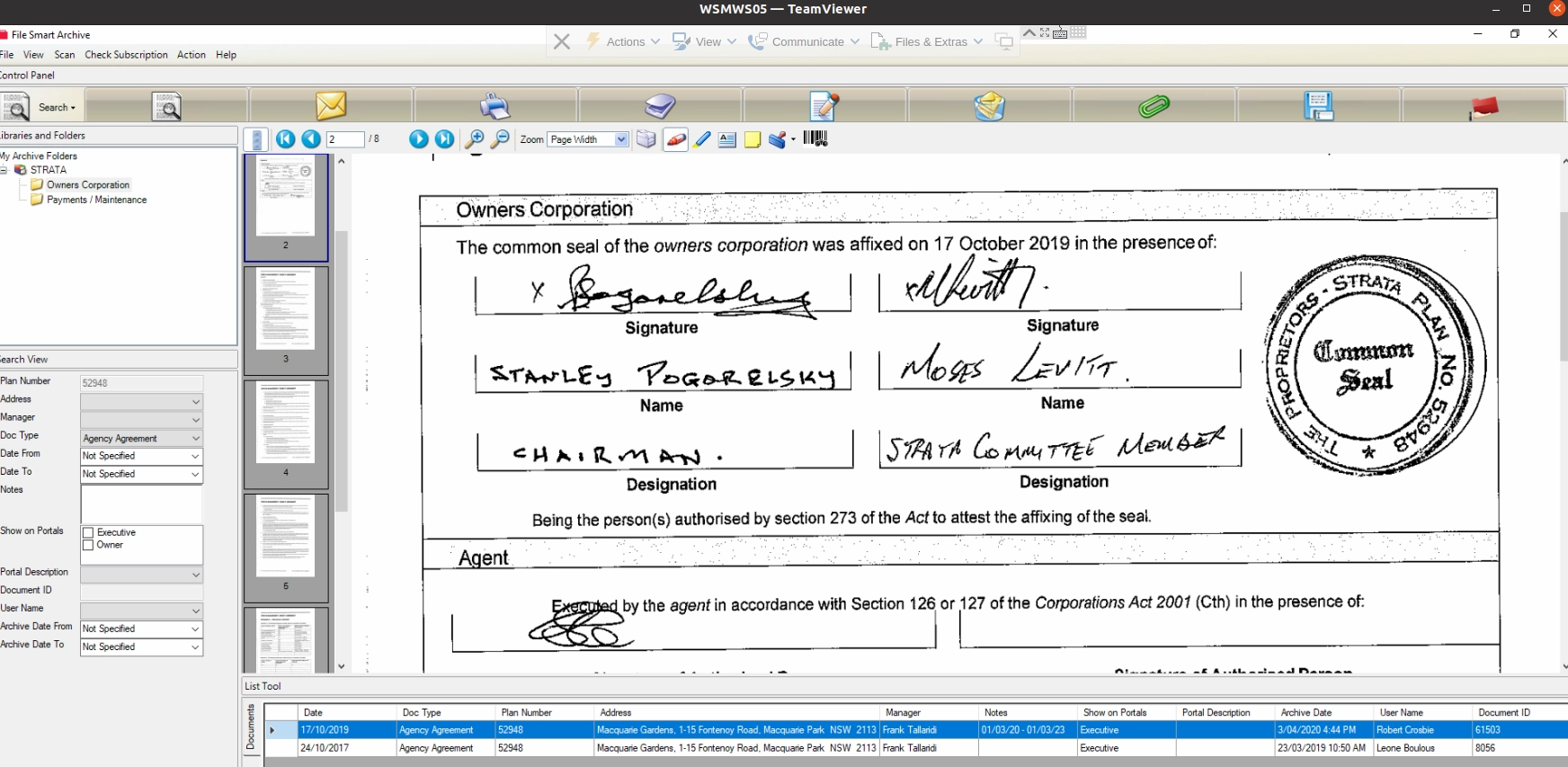 SP52948-Waratah-Strata-Management-contract-signed-by-two-unfinancial-owners-Stan-Pogorelsky-and-Moses-Levitt-17Oct2019.webp