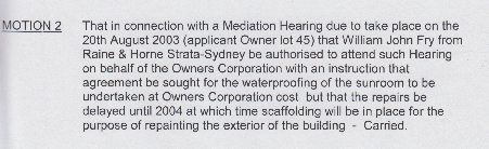 SP52948-minutes-paper-EC-meeting-lost-Fair-Trading-Hearing-case-and-forced-to-waterproof-sunroom-Lot-45-9Aug2003