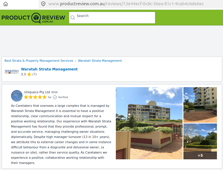 Uniqueco-Property-Services-review-for-Waratah-Strata-Management-at-ProductReview-May2026