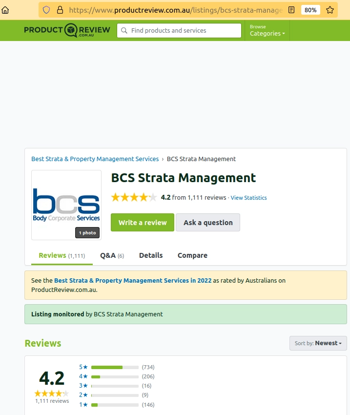 BCS Strata Management poor reviews 31Jan2022