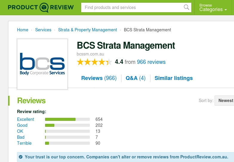 BCS Strata Management change in reviews Nov2018