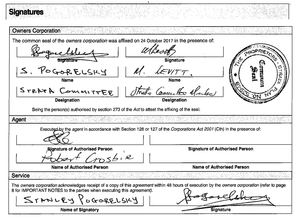 SP52948-Waratah-Strata-Management-contract-signed-by-two-unfinancial-owners-Stan-Pogorelsky-and-Moses-Levitt-24Oct2017.webp