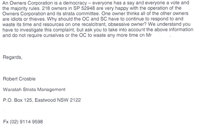 SP52948-Waratah-Strata-Management-email-to-Fair-Trading-NSW-with-their-definition-of-democracy-17May2019.webp